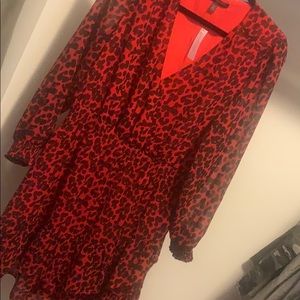 Animal print smock fit and flare dress